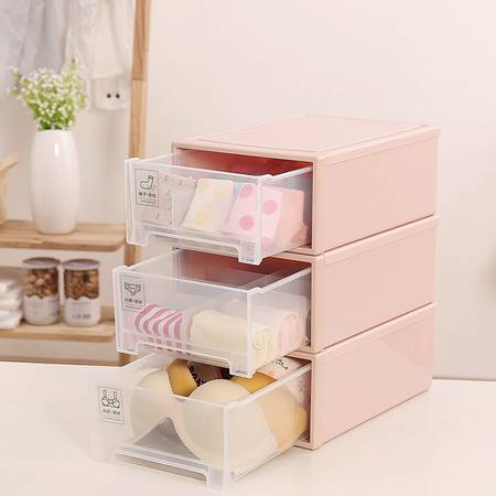內(nèi)衣收納盒衣柜儲物箱抽屜式收納柜透明首飾整理箱塑料收納箱